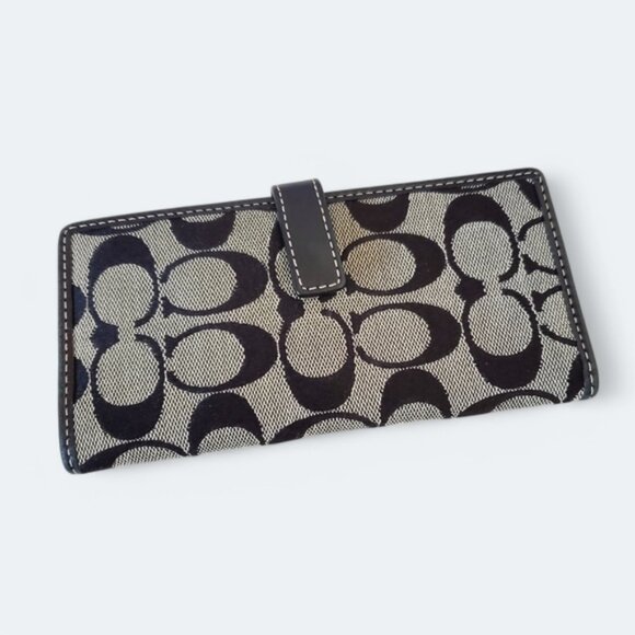 Coach Handbags - Coach Monogram Signature bifold Leather Canvas Wallet